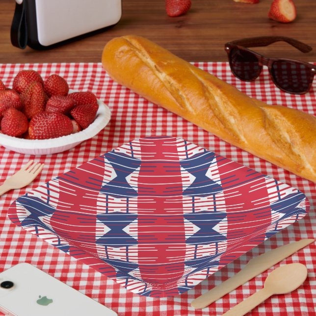 Grillen Patriotic Colors Pappteller (Picknick)