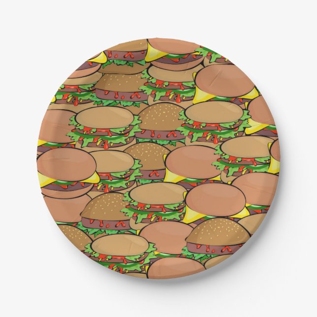 GRILLEN Picnic Hamburger Paper Teller (Vorderseite)