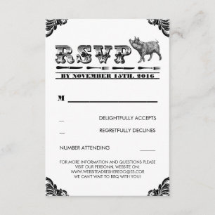 GRILLEN PIG ROAST RSVP CARDS KARTE
