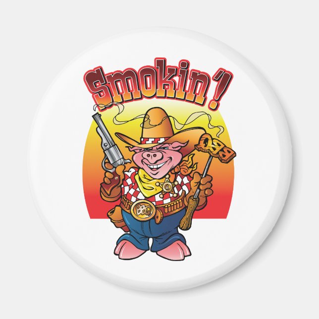 GRILLEN Pig Smokin'! Magnet (Vorne)