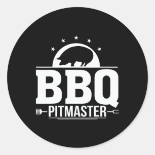 Grillen Pitmaster Grill Master T-Shirt für Byrbecu Runder Aufkleber