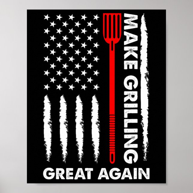Grillen Pitmaster macht Barbecuing Great 4th July  Poster (Vorne)
