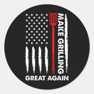 Grillen Pitmaster macht Barbecuing Great 4th July  Runder Aufkleber