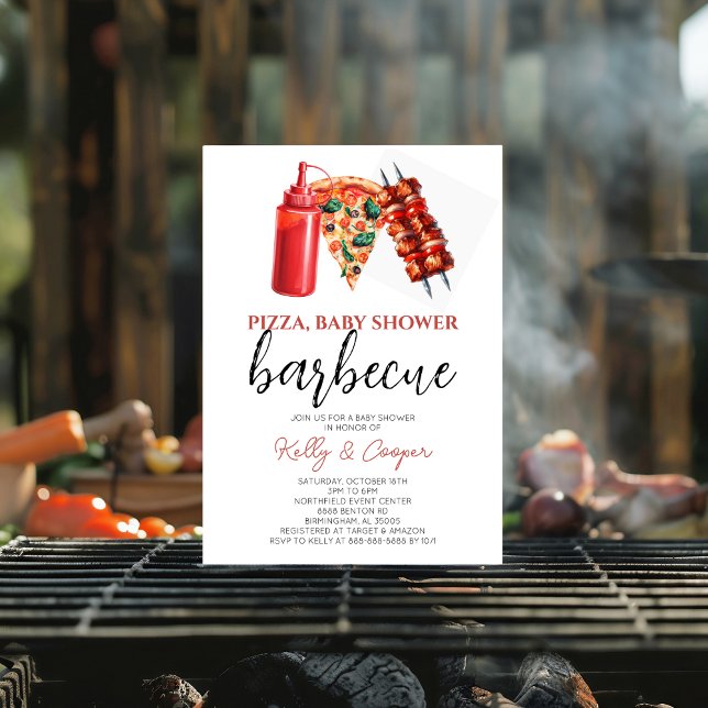 GRILLEN Pizza Gender Natural Baby Dusche Einladung (Von Creator hochgeladen)