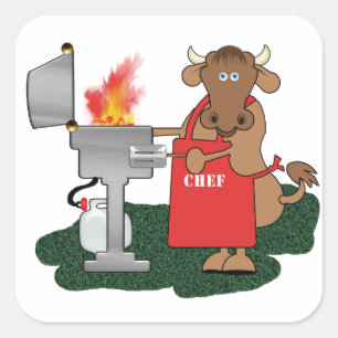 Grillen Quadratischer Aufkleber