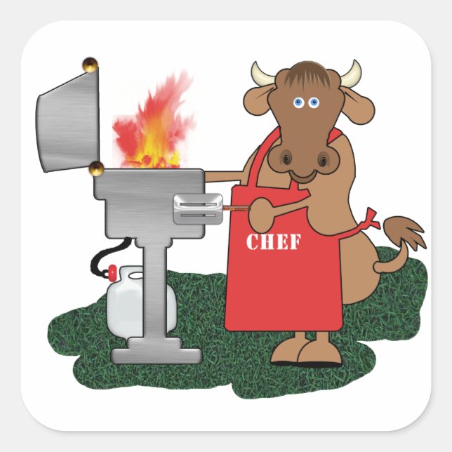 Grillen Quadratischer Aufkleber (Vorderseite)