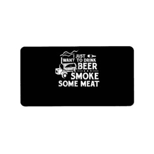GRILLEN Rauchen Pitmaster Gift Drink Bier Rauchfle Adressaufkleber