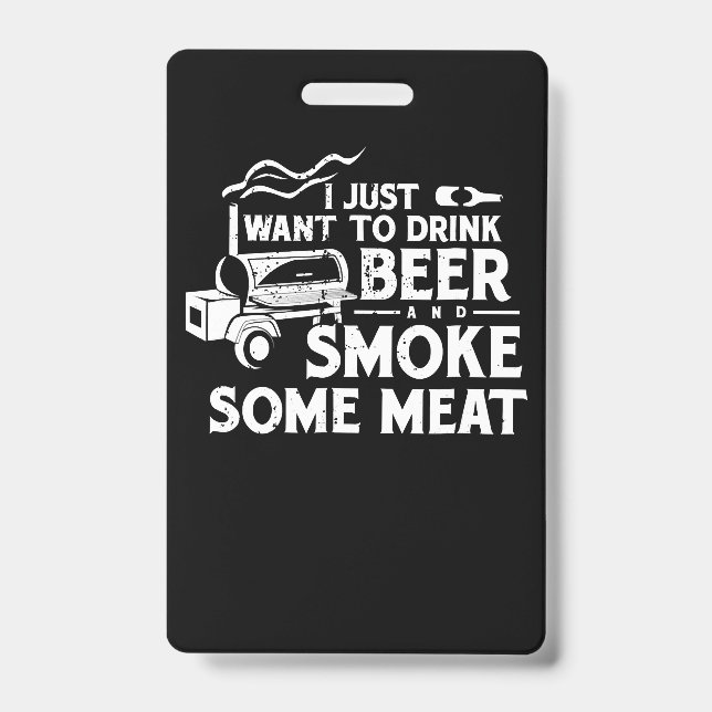 GRILLEN Rauchen Pitmaster Gift Drink Bier Rauchfle Ausweis (Vorderseite)
