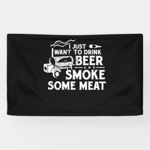 GRILLEN Rauchen Pitmaster Gift Drink Bier Rauchfle Banner