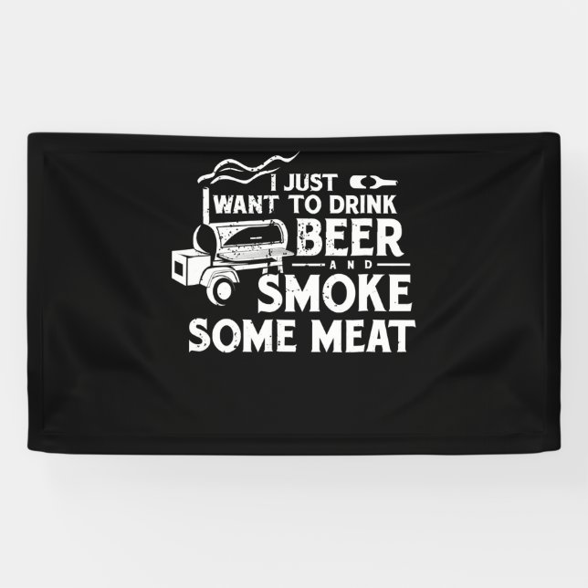GRILLEN Rauchen Pitmaster Gift Drink Bier Rauchfle Banner (Horizontal)