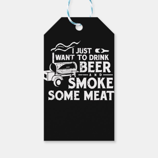 GRILLEN Rauchen Pitmaster Gift Drink Bier Rauchfle Geschenkanhänger (Vorderseite)
