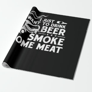 Grillen Rauchen Pitmaster Gift Drink Bier Rauchfle Geschenkpapier