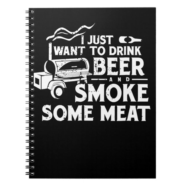 GRILLEN Rauchen Pitmaster Gift Drink Bier Rauchfle Notizblock (Vorderseite)