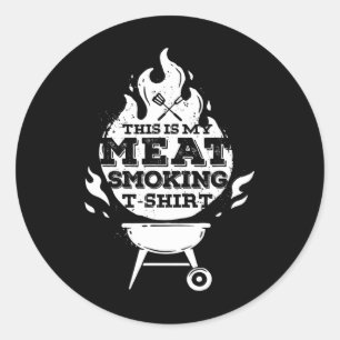 Grillen Raucher Vintag, das ist mein Fleisch Rauch Runder Aufkleber