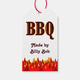 GRILLEN Red Flames Custom Canning oder Gift Tag Geschenkanhänger