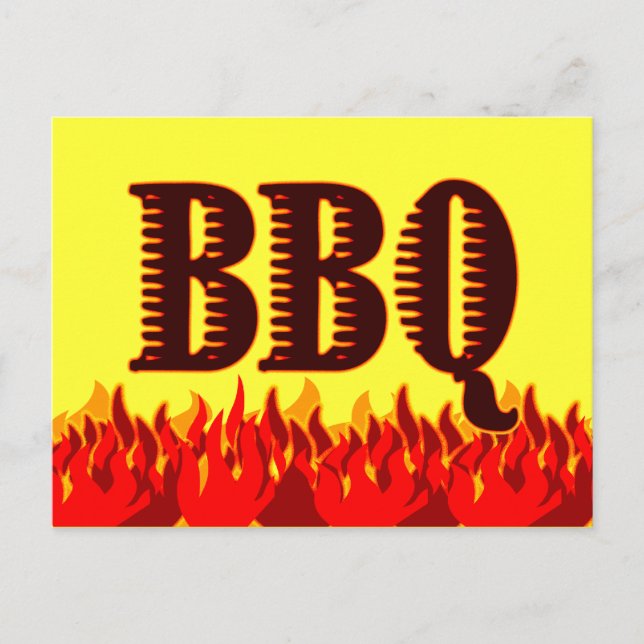 GRILLEN Red Flames Custom Recicard Postcard Postkarte (Vorderseite)