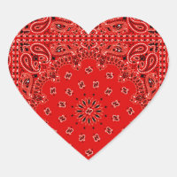 GRILLEN Red Paisley Western Bandana Scarf Print