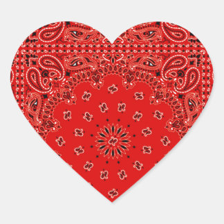 GRILLEN Red Paisley Western Bandana Scarf Print Herz-Aufkleber