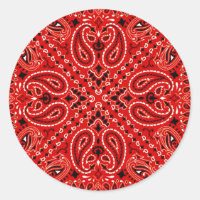 GRILLEN Red Paisley Western Bandana Scarf Print