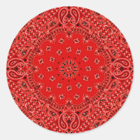 GRILLEN Red Paisley Western Bandana Scarf Print