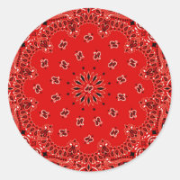 GRILLEN Red Paisley Western Bandana Scarf Print