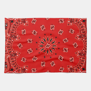 GRILLEN roter Paisley-Westernbandana-Schal-Druck Handtuch