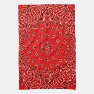 GRILLEN roter Paisley-Westernbandana-Schal-Druck Küchentuch
