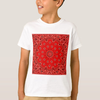 GRILLEN roter Paisley-Westernbandana-Schal-Druck T-Shirt
