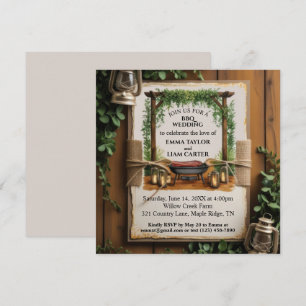 GRILLEN Rustic Wedding Einladung