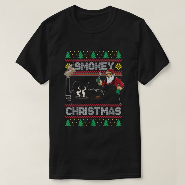 GRILLEN Santa Grilling Roast auf dem Smoker T-Shirt (Design vorne)