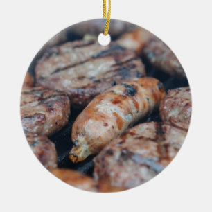 Grillen Sausages Keramik Ornament