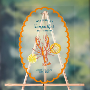 Grillen Seafood Summer Party Willkommen im Grillre Acrylschild
