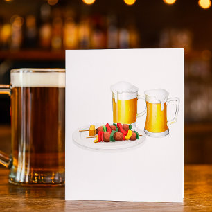 GRILLEN Skewers und Bier Summer Cookie Einladung