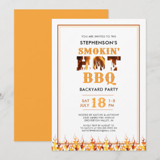 GRILLEN Smoker Backyard Summer Party Einladung