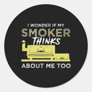 Grillen Smoker Shirt Funny Smoking Grillen Bqin Runder Aufkleber