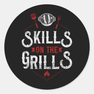 Grillen Smoker Skills on the Grills Runder Aufkleber