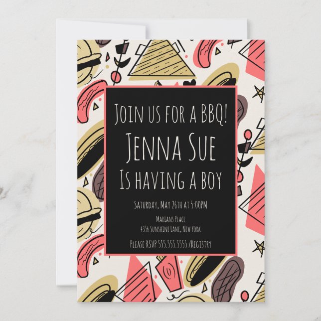 Grillen Summer GRILLEN Doodles Baby Dusche (Vorderseite)