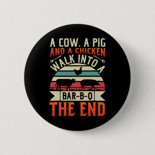 Grillen Summer Grillin Cow Pig Chicken for Men Gra Button