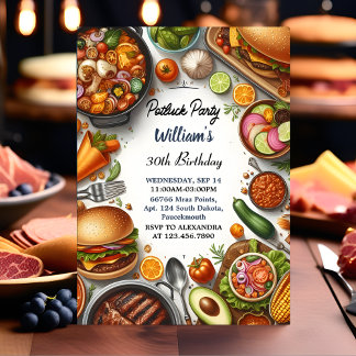 Grillen Taco Koch Soup Potluck Party 30. Geburtsta Einladung