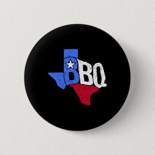 Grillen Texas Staatsflagge und Byrbecker Karte Button