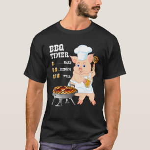 Grillen Timer Beer Barbecue Funny Men Meat Smoker T-Shirt