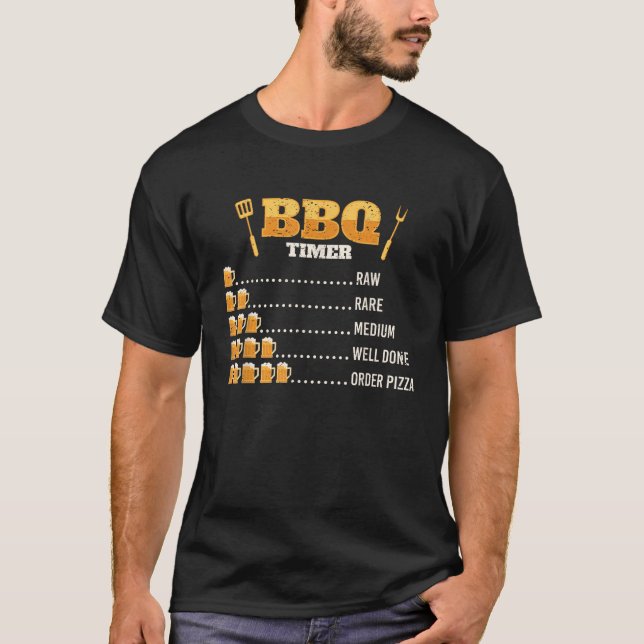Grillen Timer Bier trinken Grill Grill mich T-Shirt (Vorderseite)