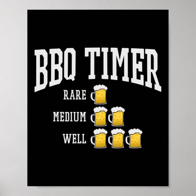 Grillen Timer Funny Grill Koch Grillkochbeere L Poster (Vorne)