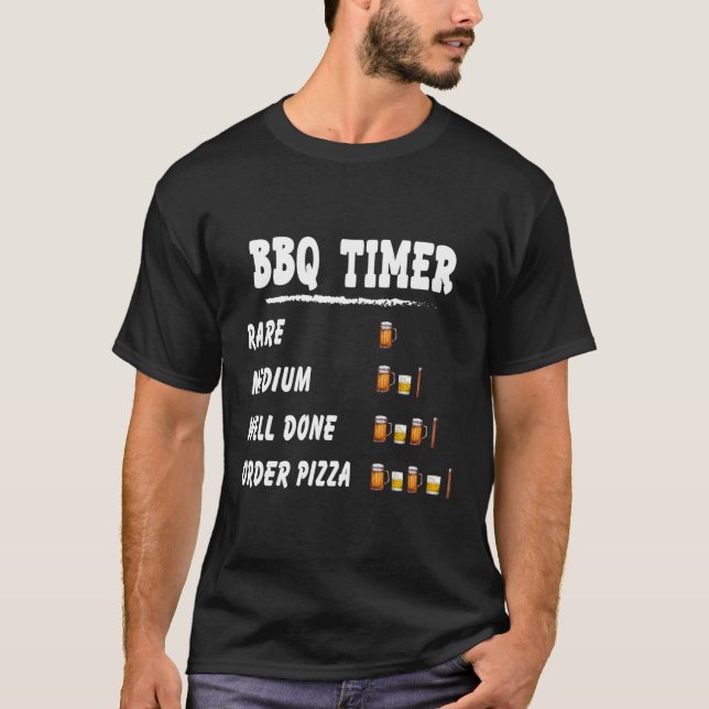 Grillen Timer Grillen und Rauchen, Grillin und Chi T-Shirt (Vorderseite)