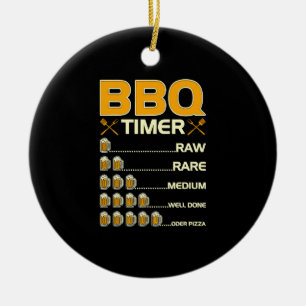 GRILLEN Timer Grilling Beer Drink Keramik Ornament