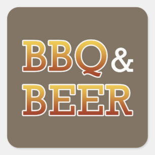 GRILLEN- und Bieraufkleber Quadratischer Aufkleber