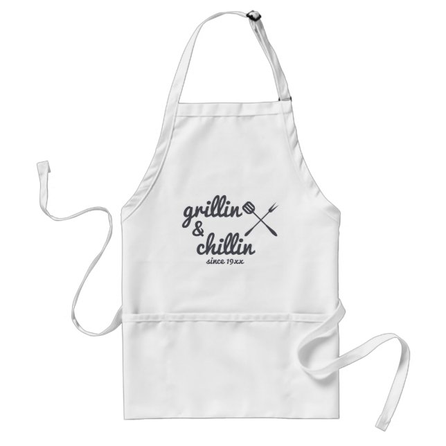 Grillen und Chillen seit - custom BBQ Schürze (Vorne)
