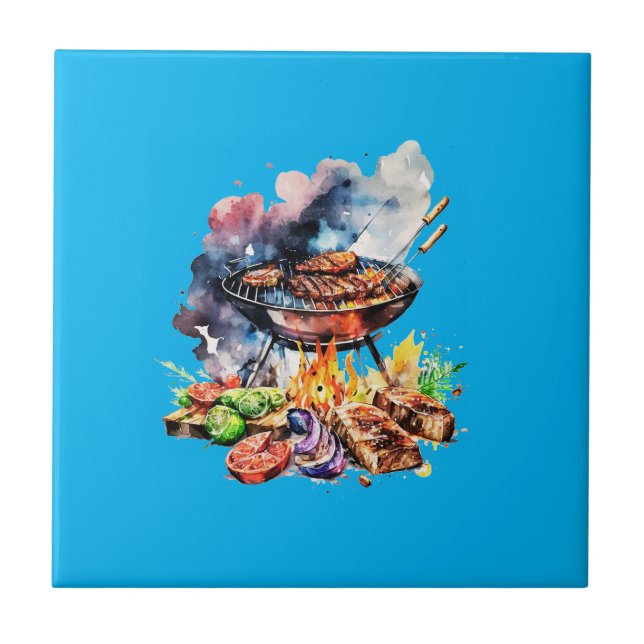GRILLEN und Grill Fliese (Vorderseite)