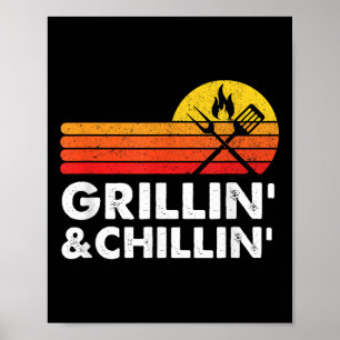 Grillen und Kühlen Rauch Fleisch Grillen Geschenk  Poster