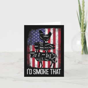 Grillen Usa Flag Ich würde rauchen, dass Rindfleis Karte
